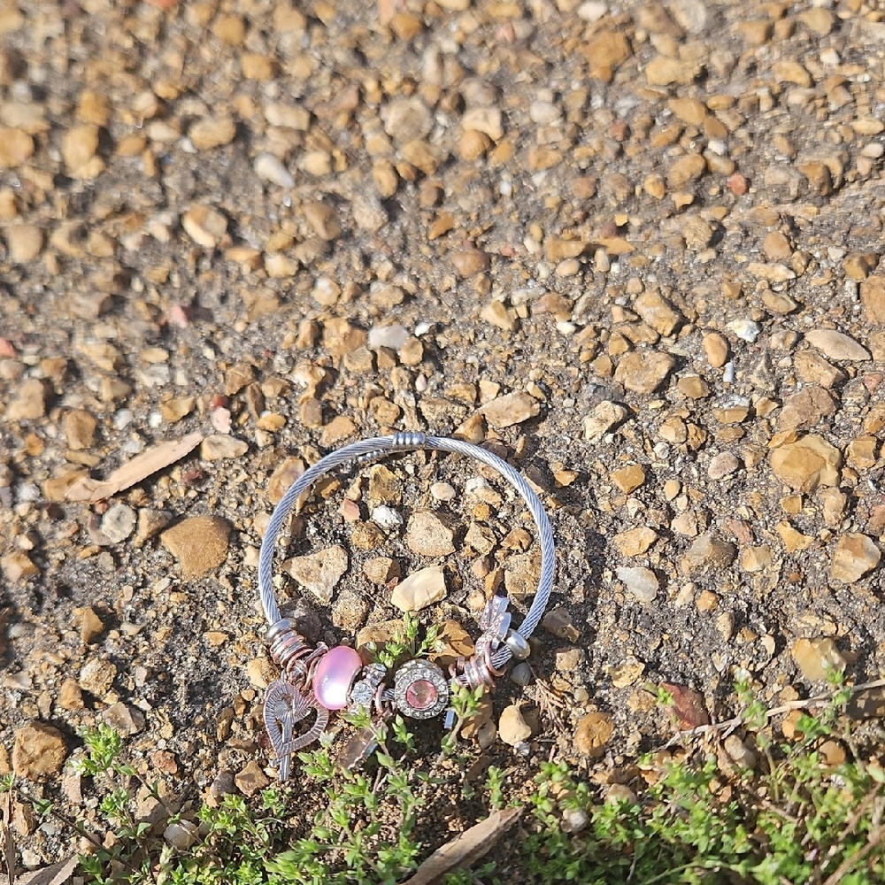 Silver and Pink Bracelet with Delicate Accents